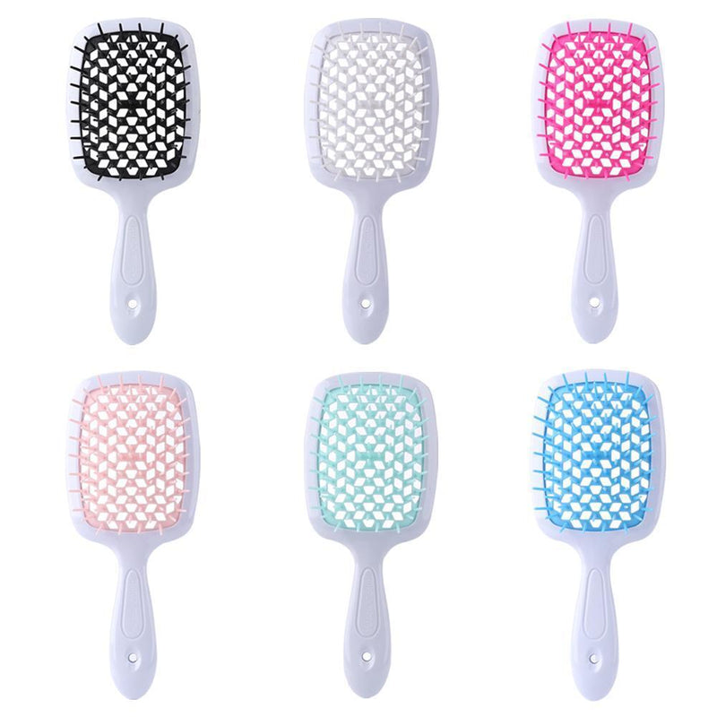 Wide Teeth Air Cushion Combs Scalp Massage Brush Hollow Grid Comb (Green)