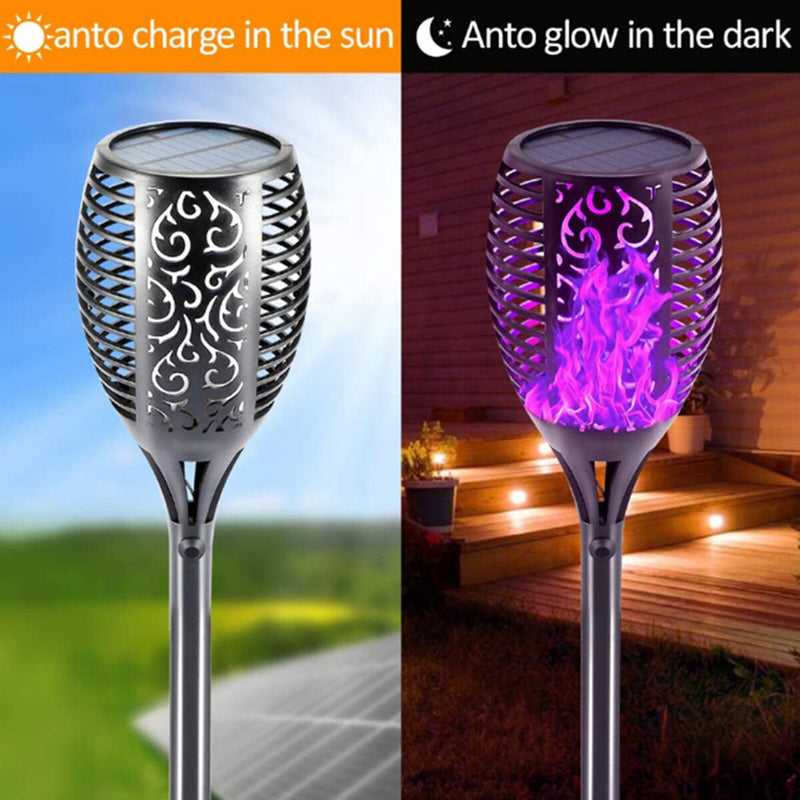 Solar Plug Lamp Solar Charging Flikering LED Light Decoration Garden (2pcs)