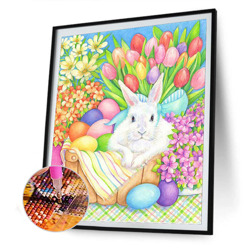 5D Diamond Painting Kit DIY Easter Bunny Eggs Full Square Drill Home Decorations