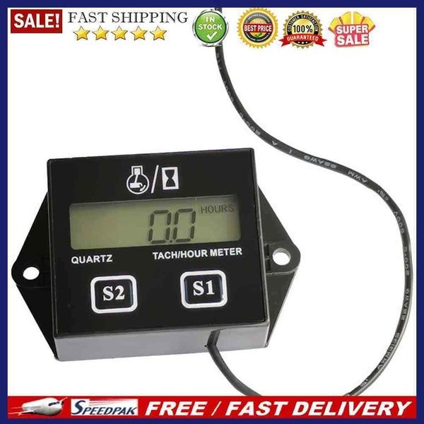 Digital Motorcycle Tach Hour Meter Motorbike ATV Boat Engine Gauge Tachomet