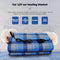 Electric Car Blanket - 12V Heated Travel Blanket - Unwashable (Blue Plaid) Newly