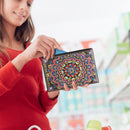 DIY Mandala Special Shaped Diamond Painting Women Wristlet Wallet Makeup Bags