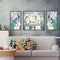 3pcs 5D DIY Full Drill Diamond Painting Peacock Cross Stitch Kit (White)