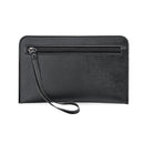 Women Solid Zipper Clutch Wallet Leather Coin Purse Soft Phone Bags (Black)