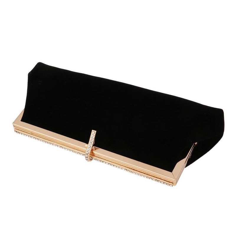 Women Party Banquet Wedding Clutch Bag Handbag Velvet Diamante Evening Bag