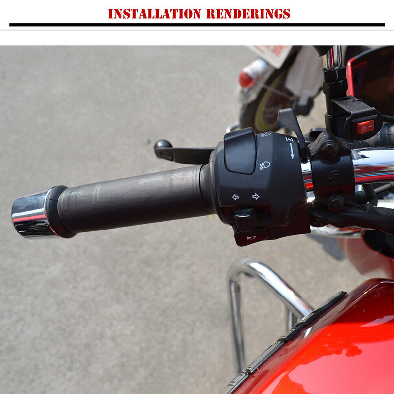 CS-054B1 12V Motorcycle Motorbike Handlebar Heated Grip Pad Kit w/ Rocker S
