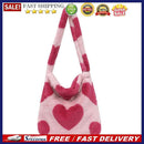 5pcs Retro Women Plush Leopard Love Shoulder Bag(Red Heart)