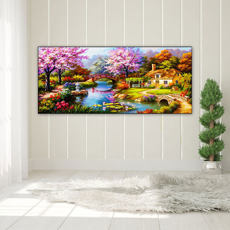 Bridge Water Oil Paint By Numbers Kits Canvas Picture Wall Art DIY Craft