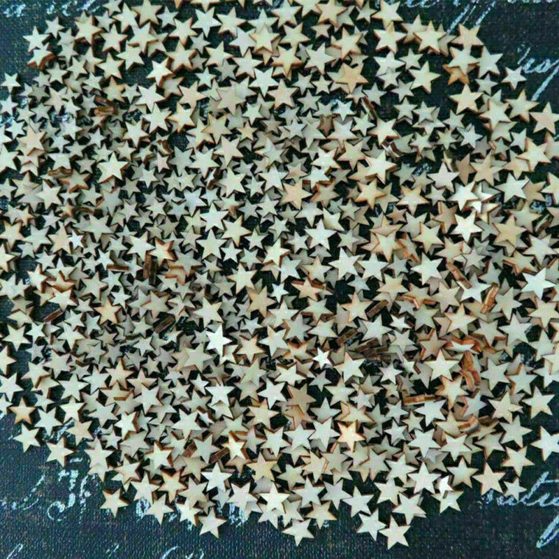 50pcs Wooden Mixed Wood Star Embellishment Cardmaking N9U1 Z1Z0 G9Y6 Z5S2 K5A8