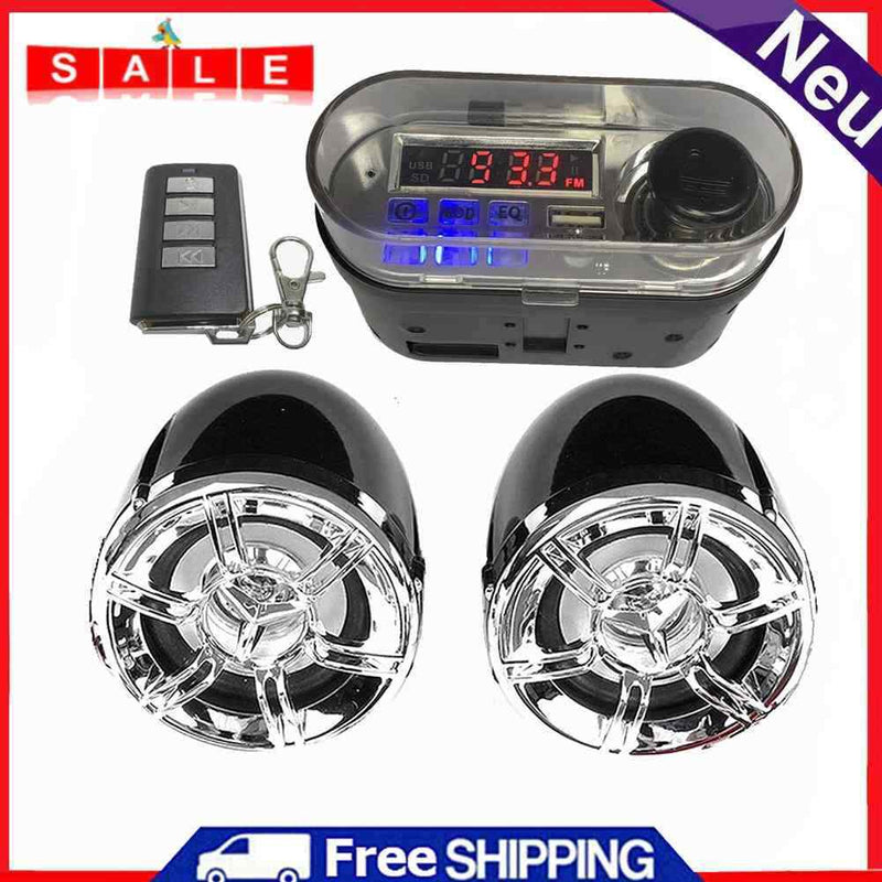 HY-007 Motorcycle Bluetooth Speaker Audio System with Mic TF Radio USB Charger