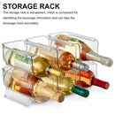 1x Pantry Fridge Stackable Plastic Wine Rack Holder Clear Wine Bottle Organizers