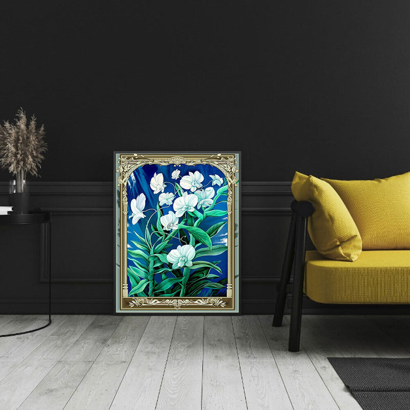 #A 5D DIY Diamond Painting Kits Full Round Drill Flower Mosaic Picture Wall Deco