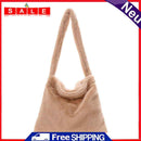 Women Plush Cherry Printing Shoulder Underarm Bag Retro Ladies Small Handbags