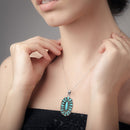 Retro Turquoises Women Necklace West Ethnic Jewelry Statement Drop Pendants