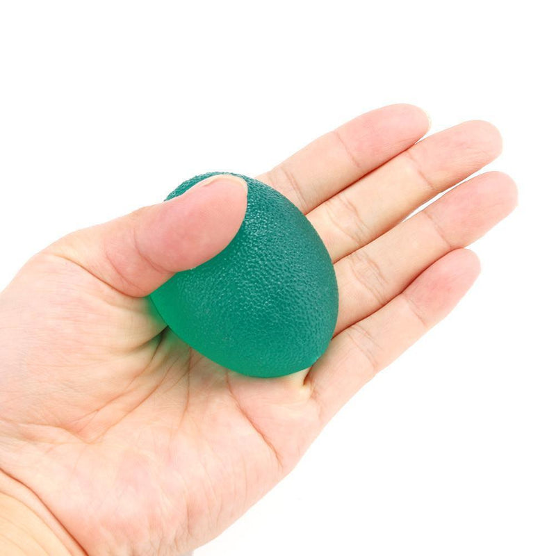 TPR Egg Ball Fitness Stress Relief Finger Hand Expander Gripper (Green)