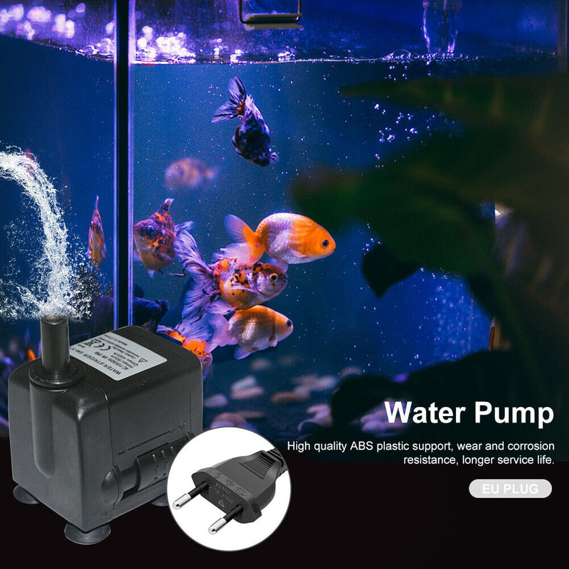 #A 150L/H Submersible Aquarium Ultra-quiet Fish Tank Water Fountain Pump with Pl