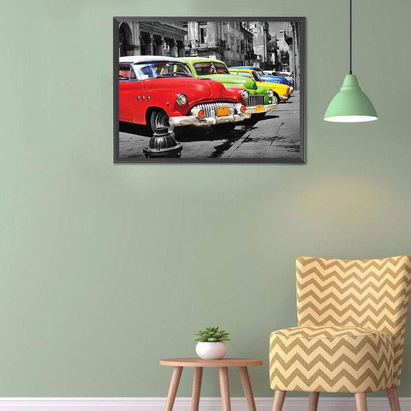 Diamond Painting 5D DIY colorful cars Full Round Drill Rhinestone Picture