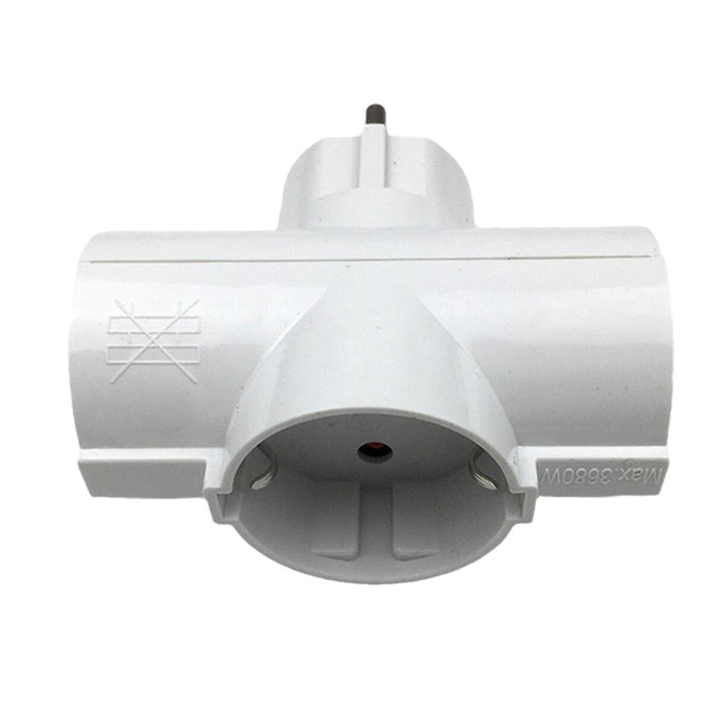 EU/DE Plug Triple Plug Protective Contact Multiple Plug Power Adapter~