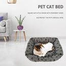 Plush Cat Bed Mat Machine Washable Square Dog Cat Kennel Breathable Pet Suppl