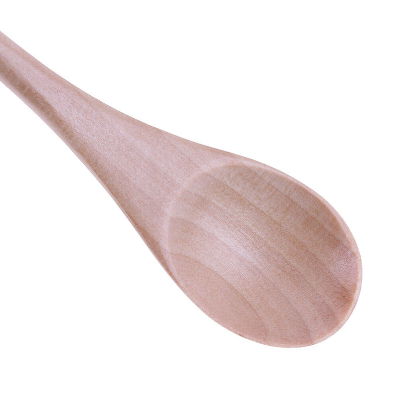 Long Handle Wooden Spoon Dessert Coffee Stirring Spoon(Khaki)(Black thread)