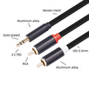 RCA Cable HiFi Stereo 2RCA to 3.5mm Audio Cable AUX 3.5mm Y Splitter (1m) Newly