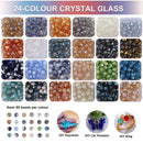 1200pcs 6mm Glass Beads 24 Colors Faceted Rondelle Crystal Glass Beads (B) Newly
