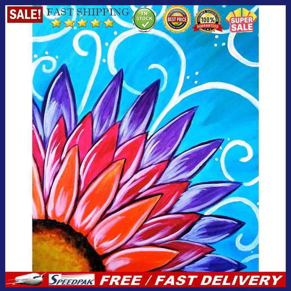 Digital Oil Paint By Numbers Flower Drawing Wall Art DIY Hand Painted Pictures
