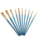 10Pcs Art Paint Brush Artist Brushes Set Fine Pointed For Water caca Color. M8K7