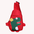 Kids Chest Bag Cute Fanny Cartoon Cross-body Money Pouch (Red Dinosaur)