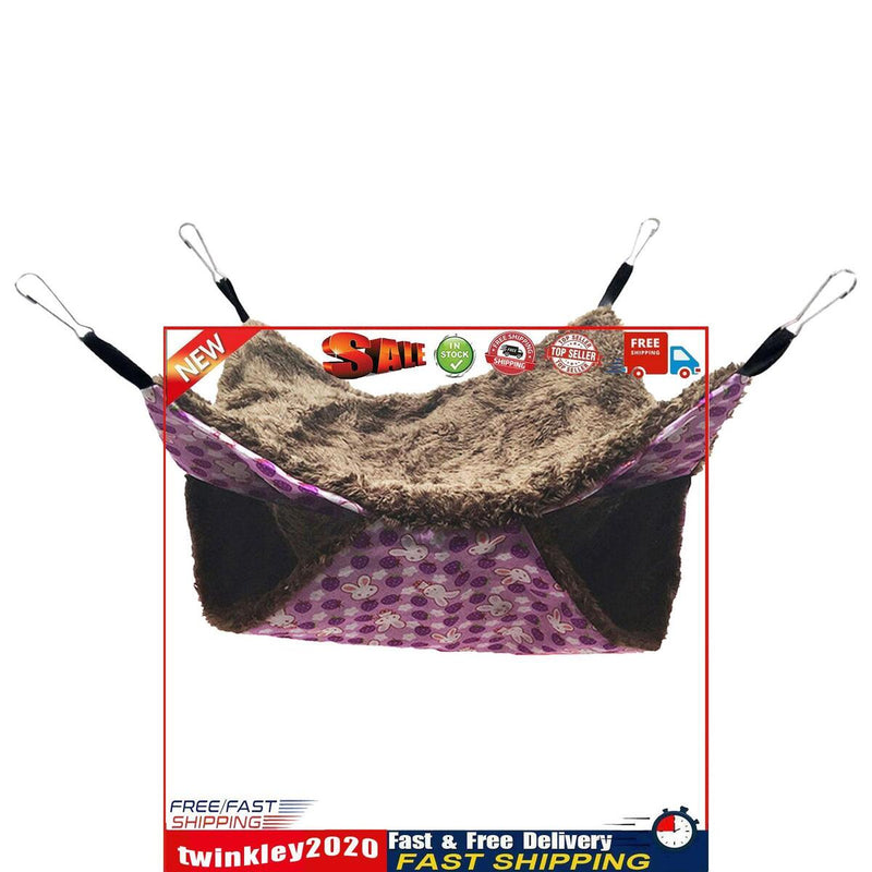 Small Animal Hammocks Double Bunkbed Pet Cage Rabbit (Purple Small) Newly