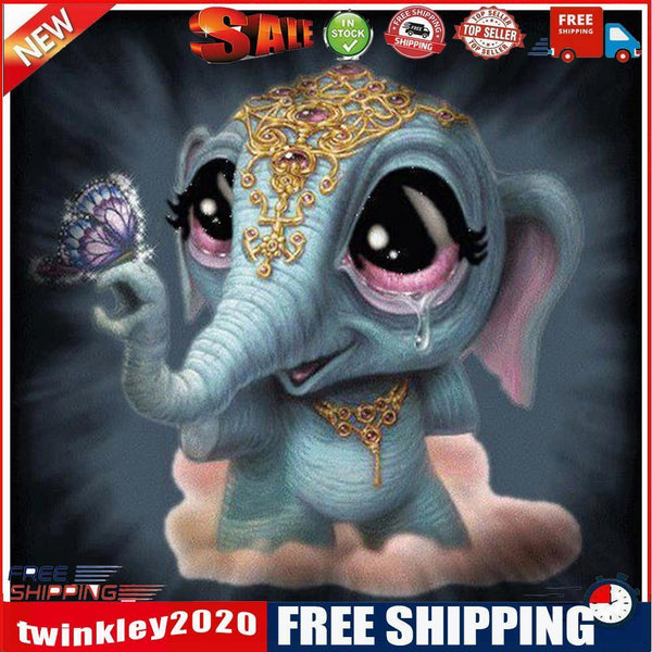 Diamond Painting 5D DIY Calf Elephant Full Round Drill Rhinestone Picture