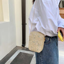 Straw Flower Crossbody Bag Women Hand Woven Shoulder Messenger Summer Handbags