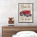 Handmade Red Tractor 5D DIY Full Round Drill Drawing Kit Diamond Painting Craft