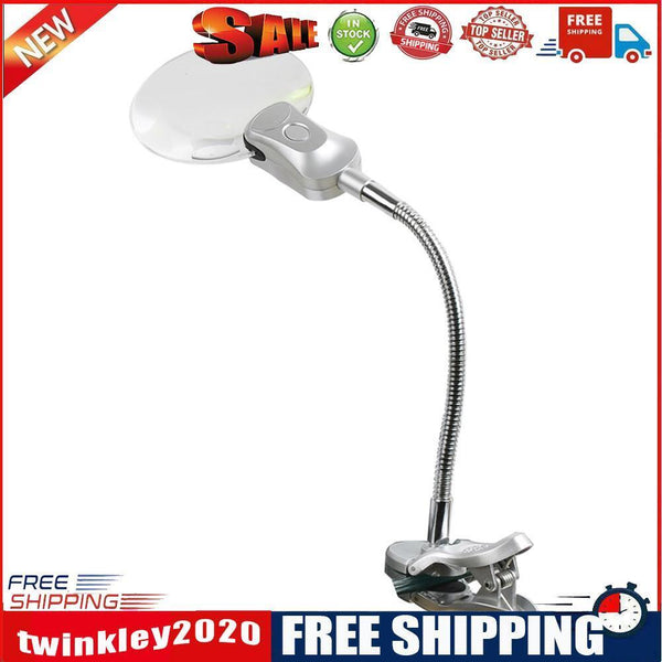 Magnifying Glass Desk Lamp with Clamp for Diamond Painting Cross Stitches