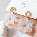 Korean Fresh Wild Dangle Earrings Lovely Transparent Flowers Flower Earrings