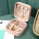 Portable Jewelry Storage Box Earrings Necklace Ring Display Case (Pink)