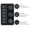 Voltmeter Circuit Breaker Dual USB Port 6 Gang 12V/24V LED Rocker Switch Panel