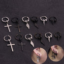 Steel Dangle Drop Clip Hoop Ear Stud Piercing Earrings Retractable Earrings