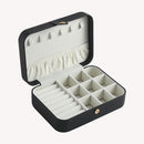 Velvet Jewelry Box Portable Necklace Earrings Organizer with Lock (Black)