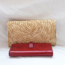 Wheat Straw Woven Clutch Handmade Lady Wallet Casual Purse Bag Envelope Handbags