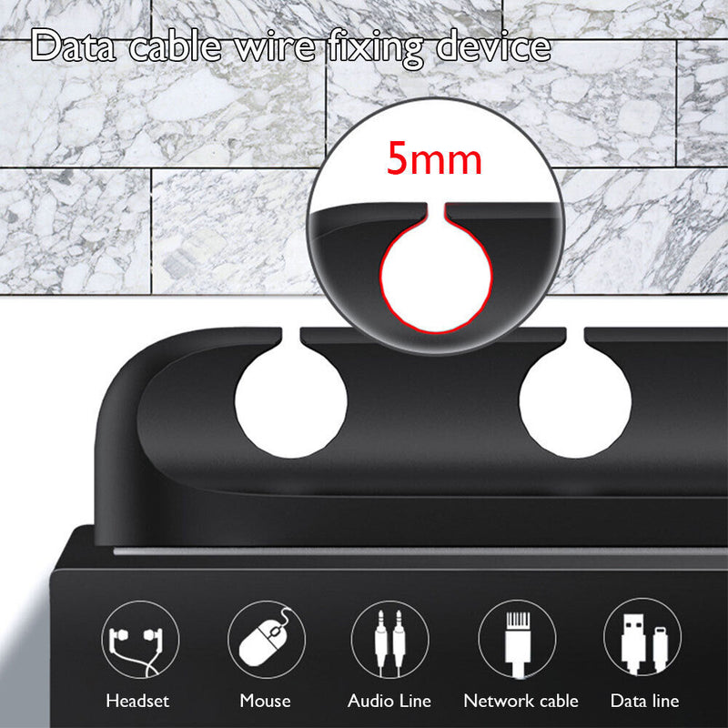Silicone USB Cable Organizer Winder Desktop Tidy Management Holder (3 Clip)