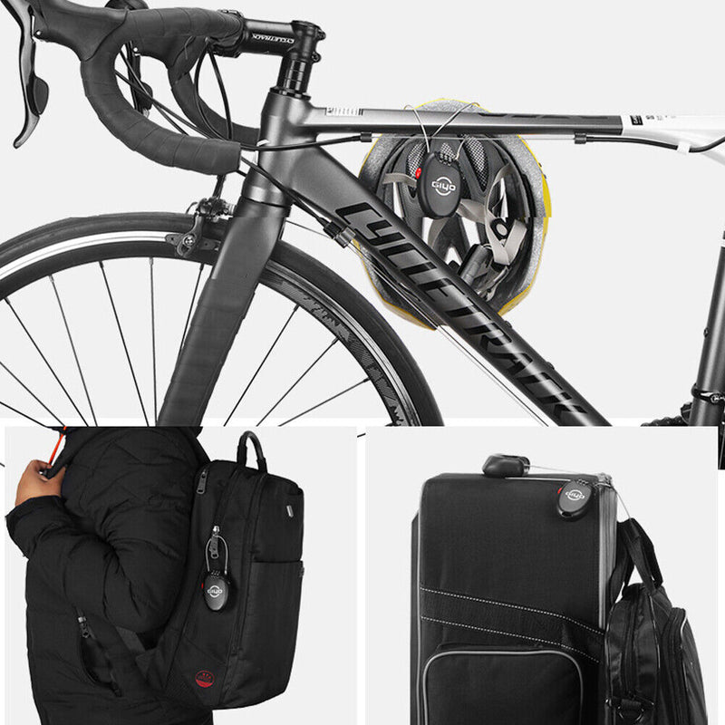 3 Digit Combination Lock with 2 Feet Retractable Steel Cable for Bike Lugga