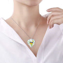 Mosaic Creative Ornaments Flower Bird Necklace Hummingbird Crystal Pendant