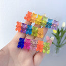 Hair Accessories Colorful Hair Clip Jelly Bear Hairpin Candy Color Barrette