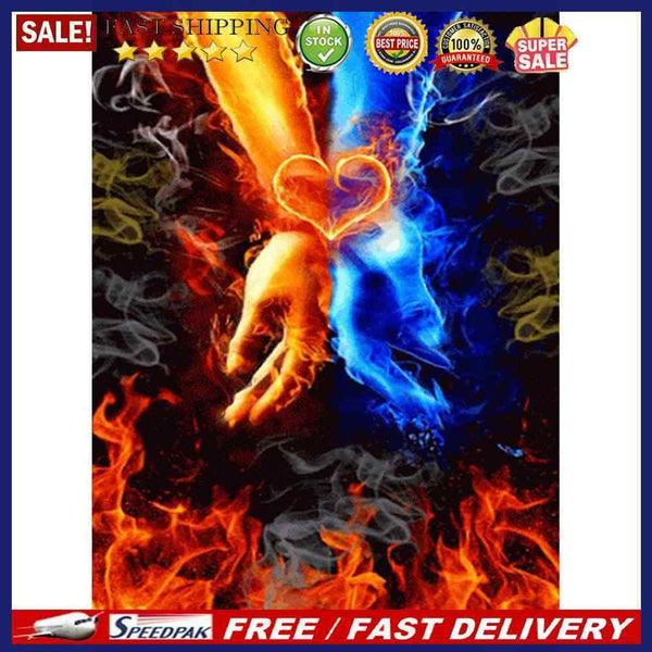 Handmade Flame Couple 5D DIY Full Round Drill Drawing Kit Diamond Painting Cr