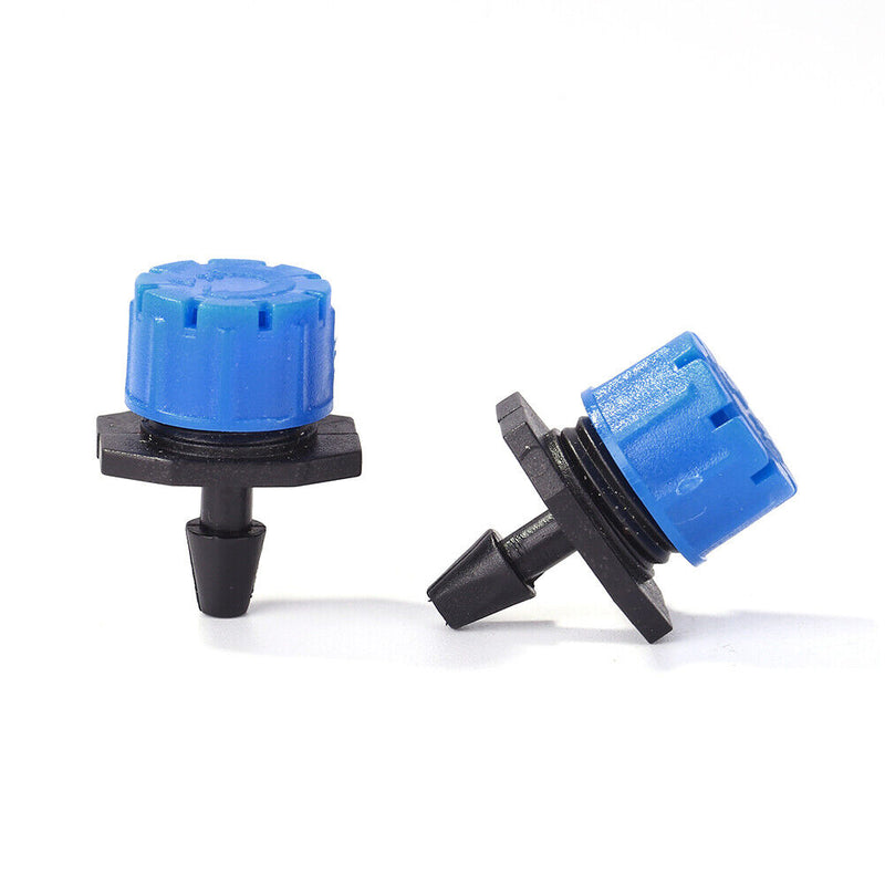 100pcs Adjustable Water Dropper Irrigation Hose Drip Head Kit (Blue)