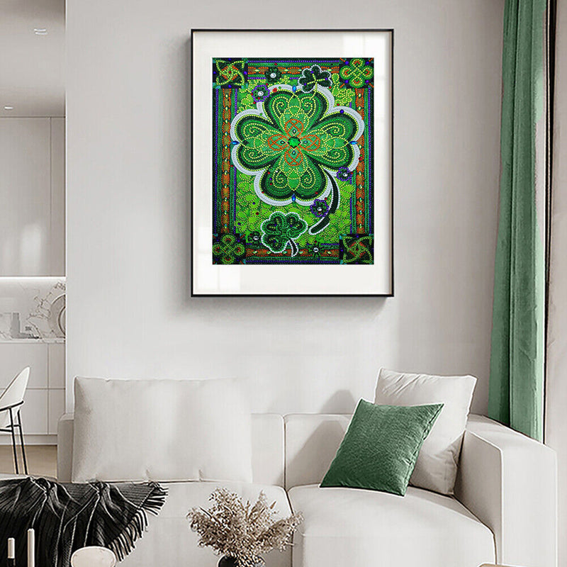 5D DIY Part Special Drill Diamond Painting Oven Leaf Clover Home Wall Art Craft