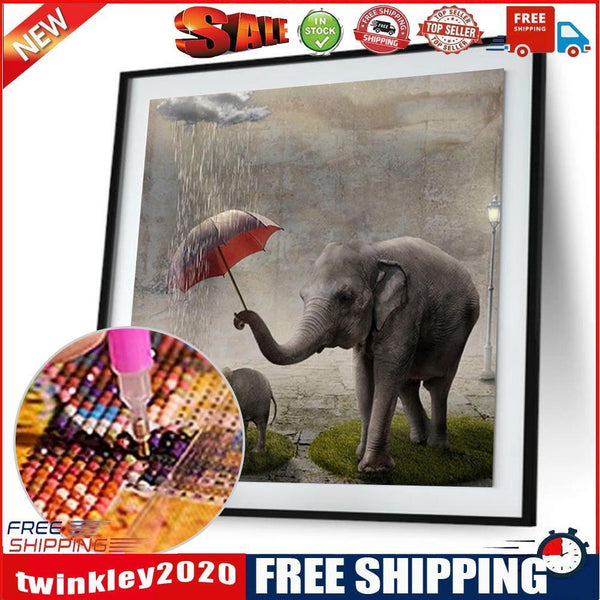 Elephant Painting Embroidery DIY Craft 5D Diamond Mosaic Cross Stitch Kit