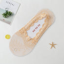Girls Solid Color Flower Anti-Brief Lace Invisible Socks Women Short Boat Socks