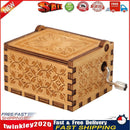 Retro Wooden Hand Cranked Music Box Home Crafts Ornaments Children Gifts Newly